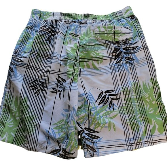 ZeroXposur ZXS Men's Swim Trunks Board Shorts Size XL Green Brown Tropical Print - Picture 2 of 3